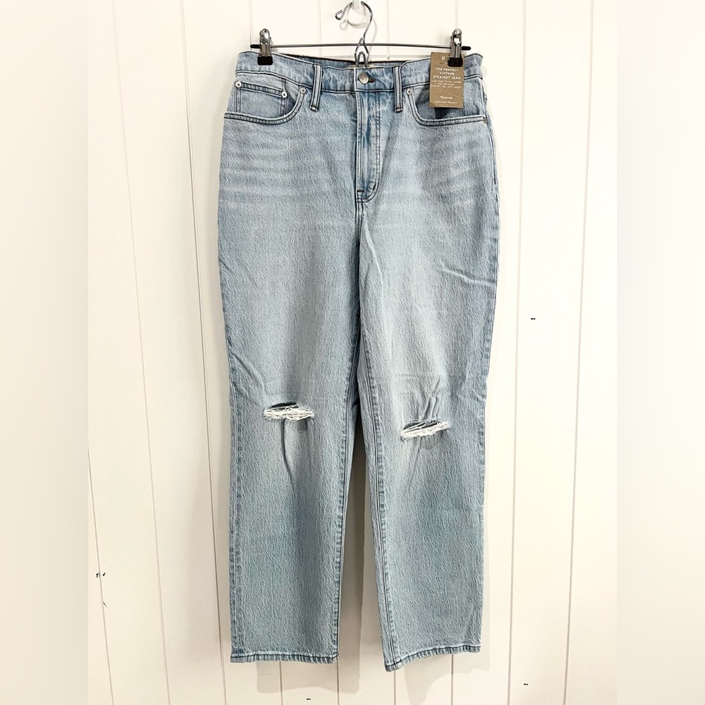 Madewell denim NWT The Perfect Vintage Straight Denim Jeans size W29 Light Blue